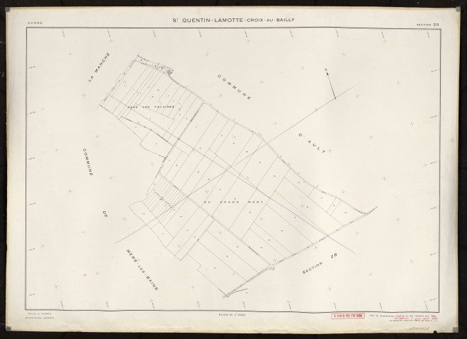 Plan du cadastre rénové - Saint-Quentin-Lamotte-Croix-au-Bailly : section ZA