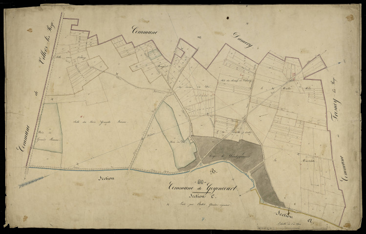 Plan du cadastre napoléonien - Goyencourt : C