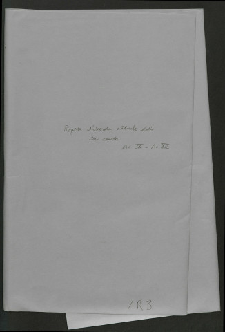 Registre d'observations médicales relatives aux conscrits de la période 1800-1801