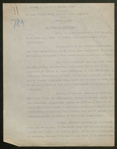 Témoignage de Fèbvre, Louis et correspondance avec Jacques Péricard