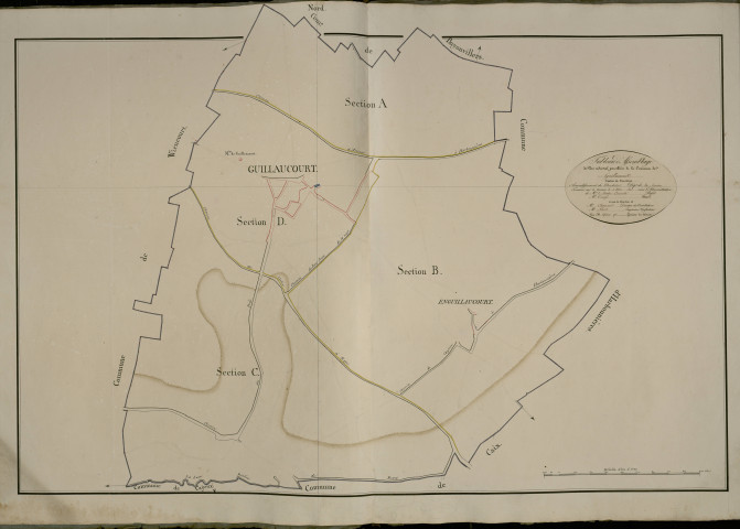 Plan du cadastre napoléonien - Guillaucourt : tableau d'assemblage
