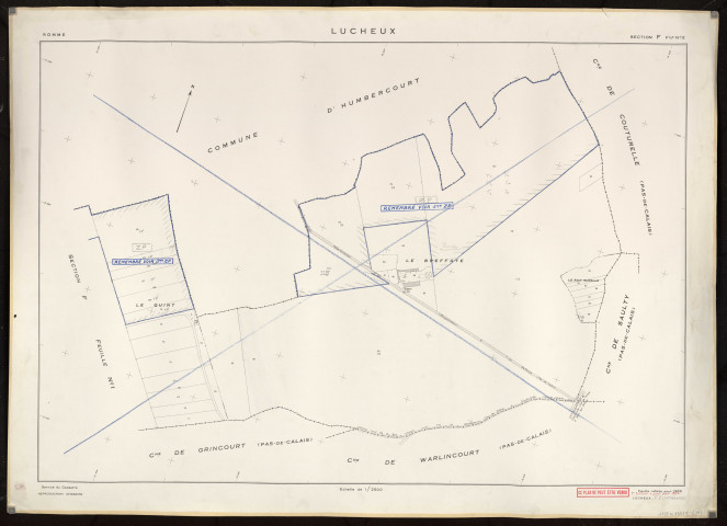 Plan du cadastre rénové - Lucheux : section F2