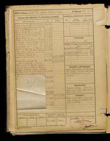 Lavoine, Gustave Alphonse Marcel, né le 04 mars 1898 à Paris 14e Arrondissement (Paris), classe 1918, matricule n° 209, Bureau de recrutement de Péronne