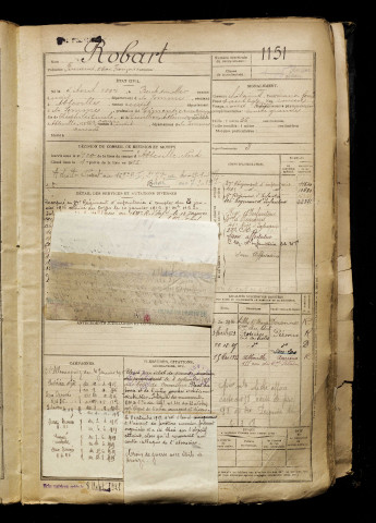 Robart, Fernand Oscar François, né le 04 avril 1897 à Berck (Pas-de-Calais), classe 1917, matricule n° 1151, Bureau de recrutement d'Abbeville