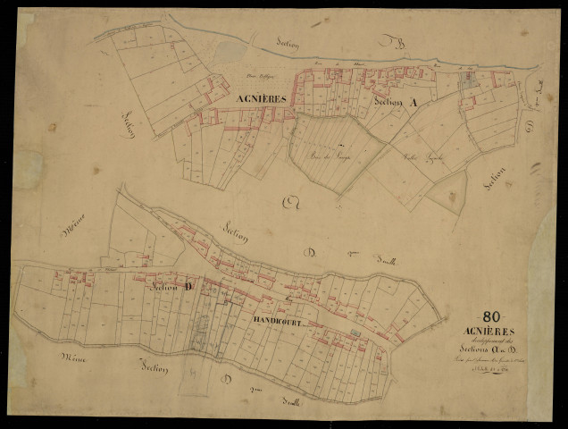 Plan du cadastre napoléonien - Hescamps (Agnières) : A et D2 développées