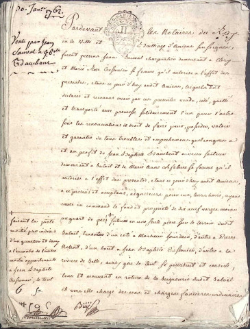 Etude de Me Jean Tubert à Amiens (étude n°11). Minutes de l'année 1762