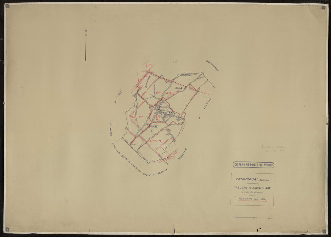 Plan du cadastre rénové - Friaucourt : tableau d'assemblage (TA)