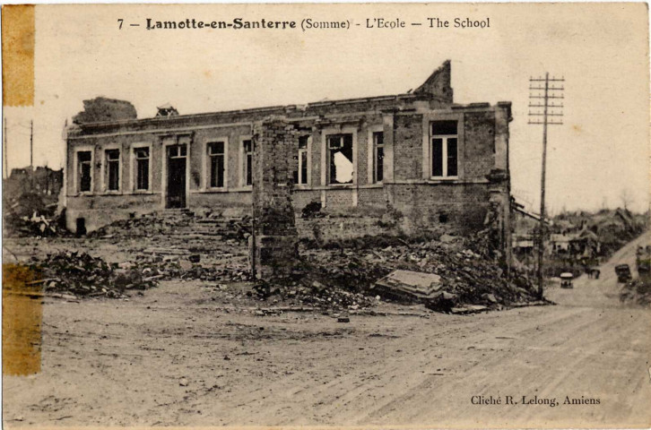 Lamotte-en-Santerre en 1918 - L'école - The school