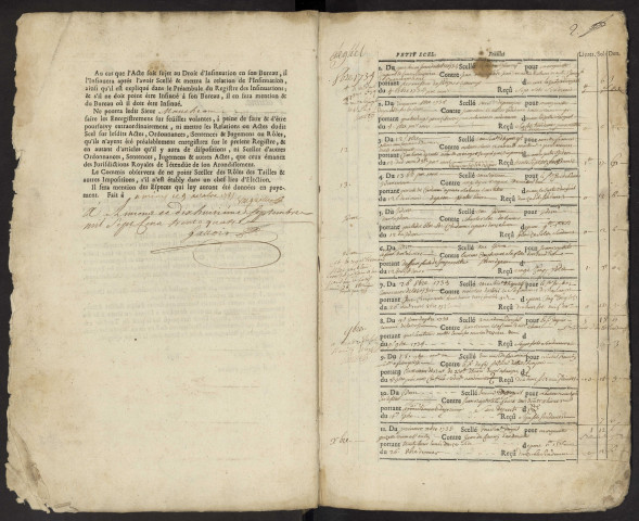 Petit Scel du bureau d'Andainville pour la période du 4 octobre 1733 au 23 mars 1763