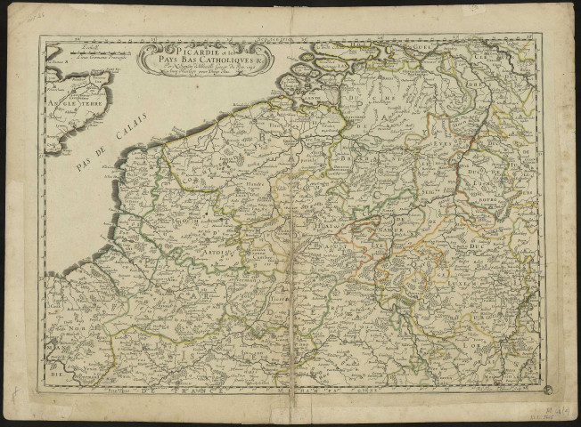 Picardie et les Pays-Bas Catholiqves, par Mr Sanson d'Abbeville Geogr. du Roy 1648, Aucq privilège pour vingt Ans