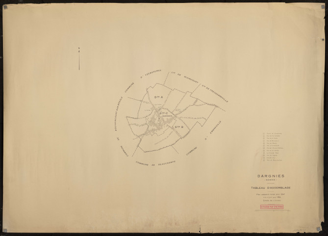 Plan du cadastre rénové - Dargnies : tableau d'assemblage (TA)