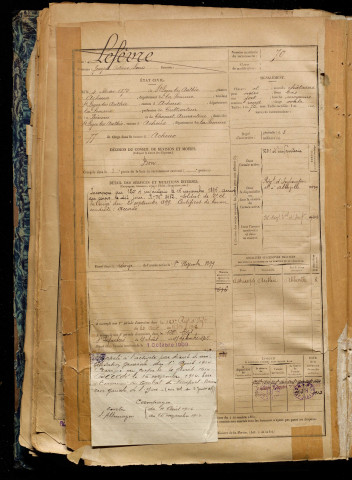 Lefèvre, Joseph Octave Louis, né le 04 mai 1875 à Saint-Léger-lès-Authie (Somme), classe 1895, matricule n° 70, Bureau de recrutement d'Abbeville