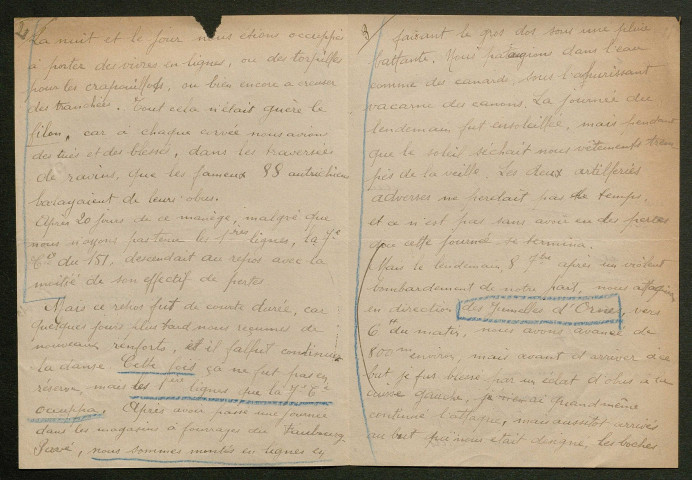 Témoignage de Moreau, Georges et correspondance avec Jacques Péricard