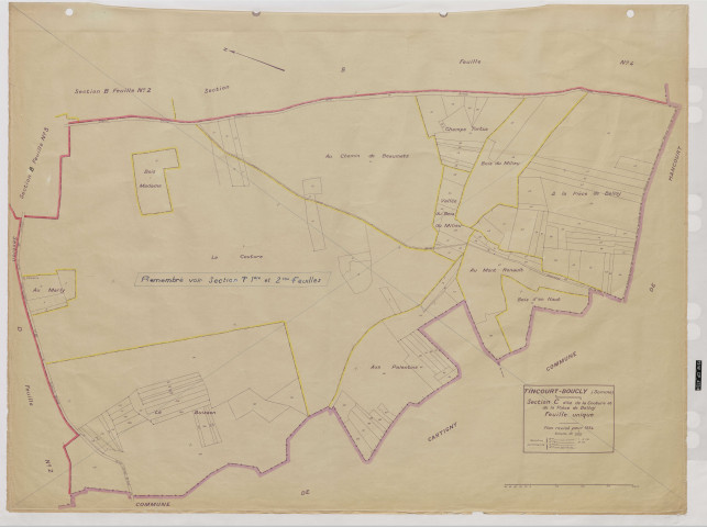 Plan du cadastre rénové - Tincourt-Boucly : section C