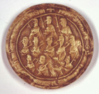 Contre sceau de la ville de Doullens figurant douze personnages en armes