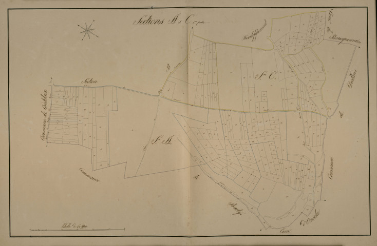 Plan du cadastre napoléonien - Neuvillette : A et C1