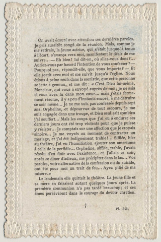 Le découragement et son divin remède. Scène de confession
