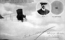 Ecole d'Aviation des Frères CAUDRON - L'Aviateur DUVAL sur son biplan Caudron (moteur Gnome)