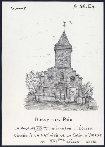 Bussy-lès-Poix (Somme) : façade de l'église - (Reproduction interdite sans autorisation - © Claude Piette)