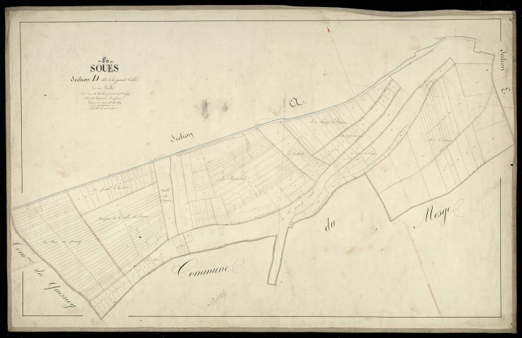 Plan du cadastre napoléonien - Soues : Grande Vallée (La), D