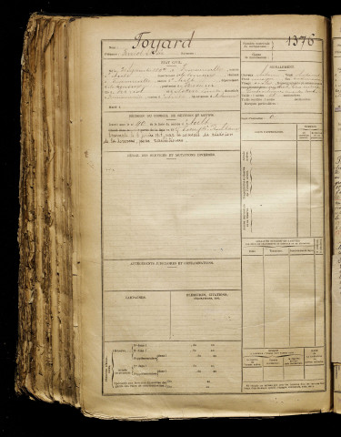 Foyard, Ferréol Elisée, né le 02 septembre 1897 à Fressenneville (Somme), classe 1917, matricule n° 1376, Bureau de recrutement d'Abbeville