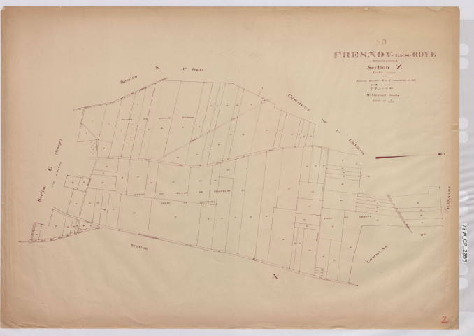 Plan du cadastre rénové - Fresnoy-lès-Roye : section Z