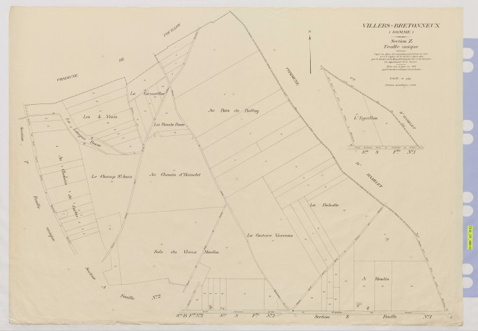 Plan du cadastre rénové - Villers-Bretonneux : section Z
