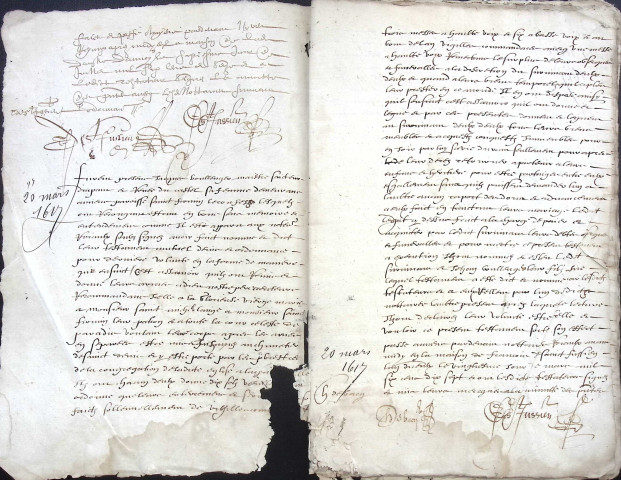 Etude de Me François De Saint-Fuscien à Amiens (étude n°26). Minutes de des années 1617-1619