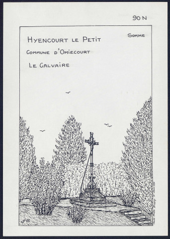 Hyencourt-le-Petit (commune d'Omiécourt) : le calvaire - (Reproduction interdite sans autorisation - © Claude Piette)