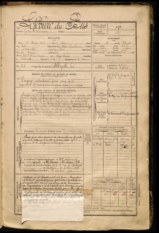 Lefèbure du Bus, Gaston Alexandre, né le 24 mars 1868 à Nice (Alpes-Martime), classe 1888, matricule n° 473, Bureau de recrutement d'Abbeville