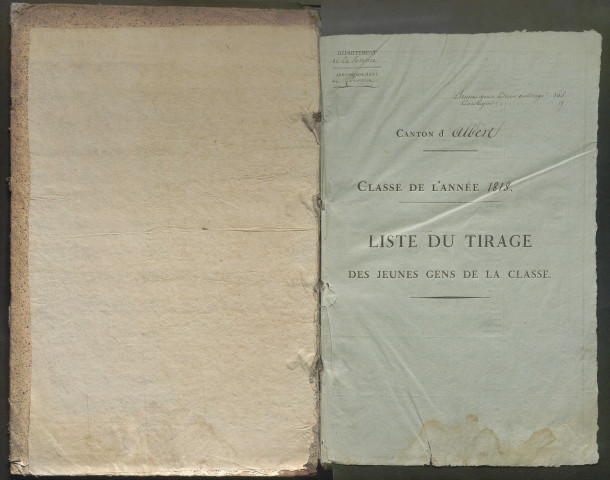 Tirage au sort (arrondissement de Péronne) de l'année 1818