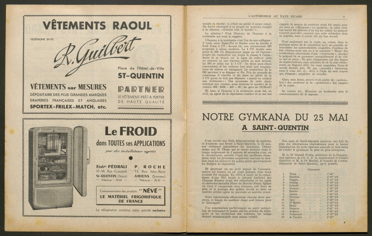 L'Automobile au Pays Picard. Revue de l'Automobile et du Tourisme. Organe officiel de l'Automobile-Club de Picardie et de l'Aisne, 370, septembre 1952