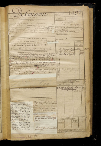 Deloison, Jules Léon Constant, né le 26 août 1897 à Cayeux-sur-Mer (Somme), classe 1917, matricule n° 1495, Bureau de recrutement d'Abbeville