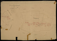 Plan du cadastre napoléonien - Bernaville (Vacquerie) : Vacquerie ; Vacquerie le Petit, A2 (développement de deux morceaux de A1)