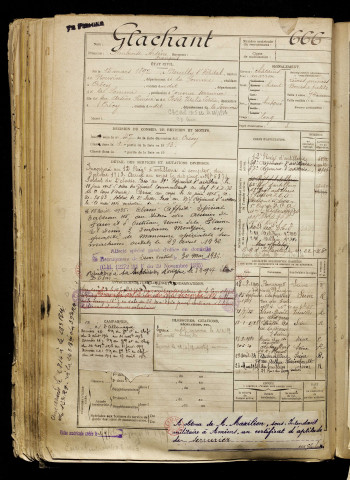 Glachant, Ambroise Arsène François, né le 15 mars 1892 à Neuilly-l'Hôpital (Somme), classe 1912, matricule n° 666, Bureau de recrutement d'Abbeville