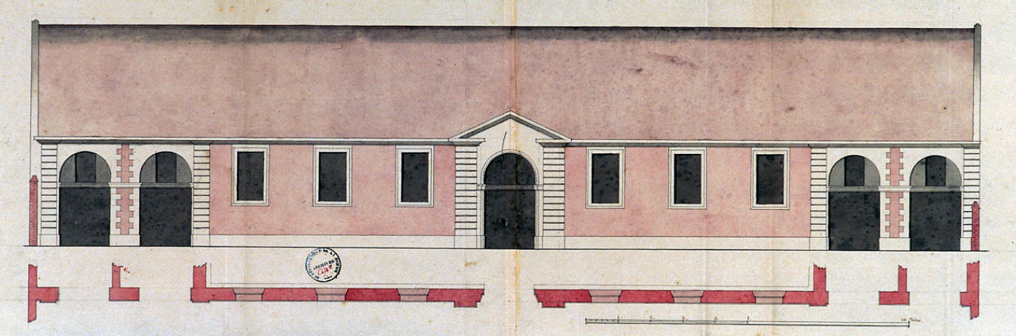 Plan de l'hôtel de Cerisy dressé pour le logement de la compagnie des gardes du roi et l'établissement d'un manège