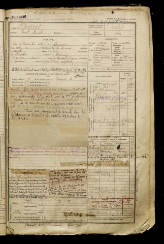 Deyret, Paul Marcel, né le 10 novembre 1896 à Amiens (Somme), classe 1916, matricule n° 1027, Bureau de recrutement d'Amiens