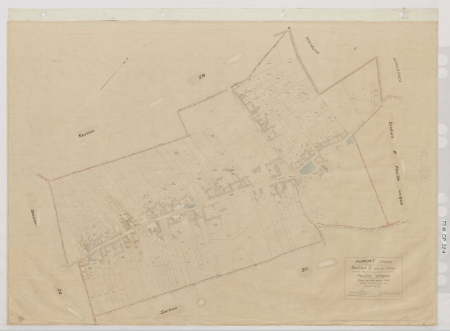 Plan du cadastre rénové - Aumont : section C