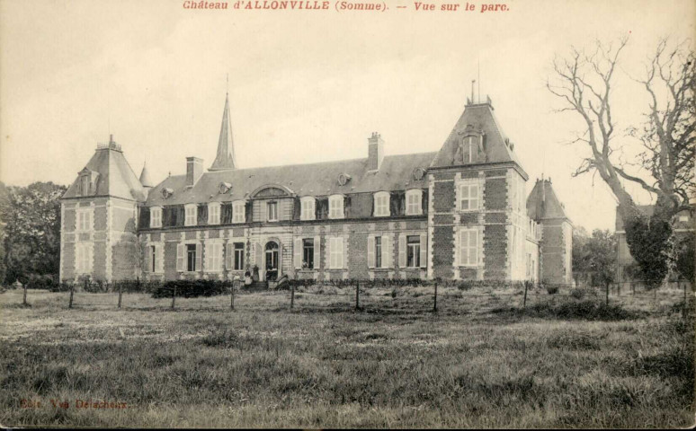 Château d'Allonville (Somme).. Vue sur le parc