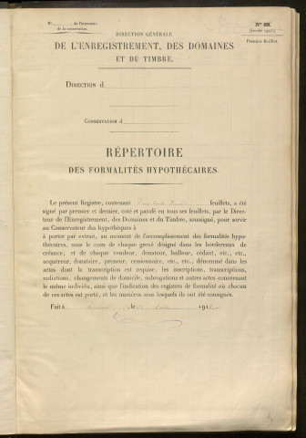 Répertoire des formalités hypothécaires, du 17/09/1923 au 15/12/1923, registre n° 375 (Péronne)
