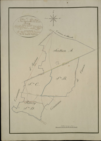 Plan du cadastre napoléonien - Rivery : tableau d'assemblage