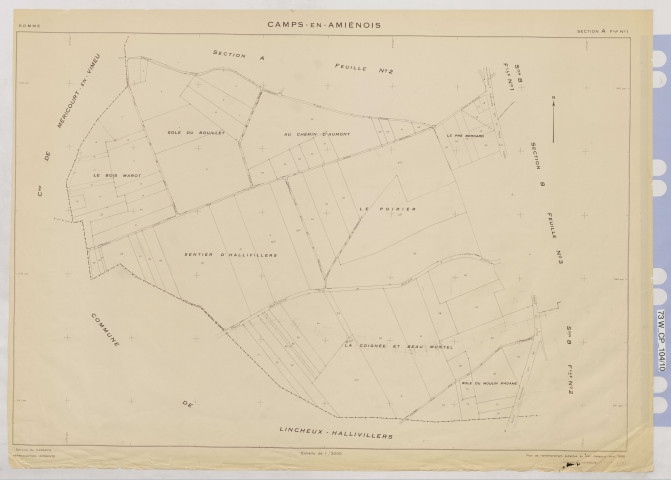 Plan du cadastre rénové - Camps-en-Amiénois : section A1
