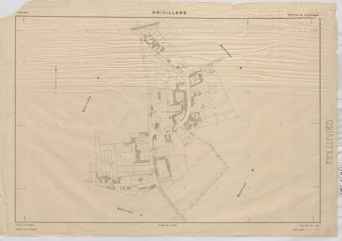 Plan du cadastre rénové - Grivillers : section D