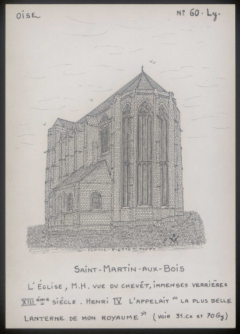 Saint-Martin-aux-Bois (Oise) : l'église vue du chevêt - (Reproduction interdite sans autorisation - © Claude Piette)
