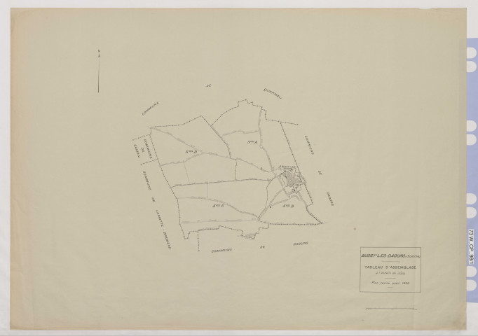 Plan du cadastre rénové - Bussy-lès-Daours : tableau d'assemblage (TA)