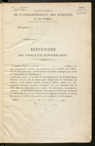 Répertoire des formalités hypothécaires, du 22/05/1925 au 17/10/1925, registre n° 380 (Péronne)