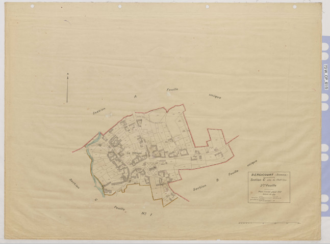 Plan du cadastre rénové - Bergicourt : section C2