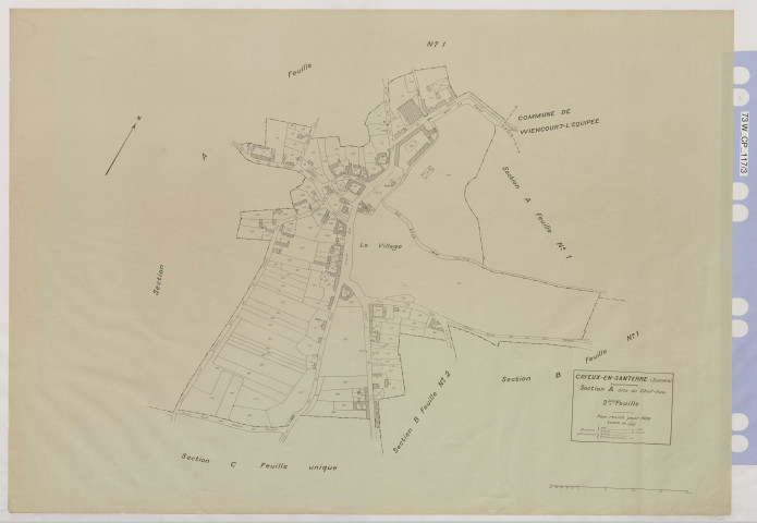 Plan du cadastre rénové - Cayeux-en-Santerre : section B1