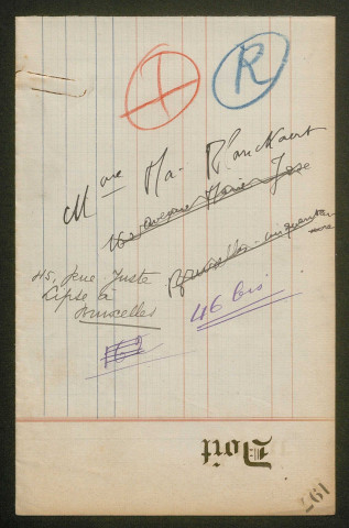 Témoignage de Blanckaert, Marguerite et correspondance avec Jacques Péricard