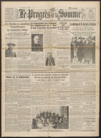Le Progrès de la Somme, numéro 21704, 22 février 1939